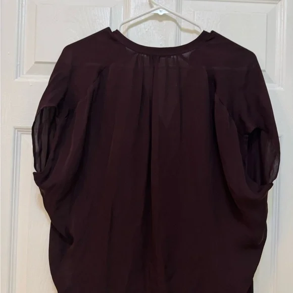 Vince Red Dolman Sleeve Blouse with Mandarin Collar - Picture 7 of 9